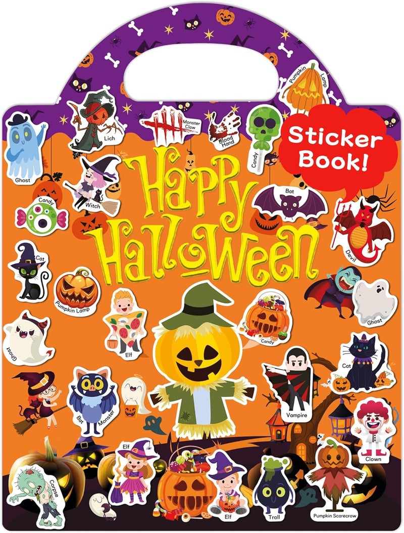 Benresive Reusable Sticker Books for Kids, Sticker Books for Toddlers, Toddler Travel Toys Activities Crafts Ages 3 and Up Birthday Gifts - Halloween - Image 1